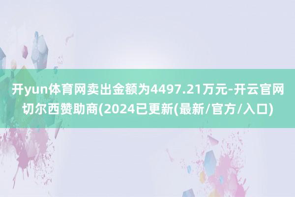 开yun体育网卖出金额为4497.21万元-开云官网切尔西赞助商(2024已更新(最新/官方/入口)