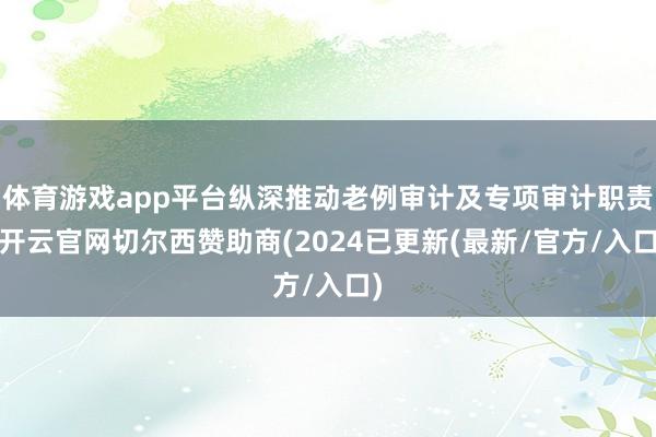 体育游戏app平台纵深推动老例审计及专项审计职责-开云官网切尔西赞助商(2024已更新(最新/官方/入口)
