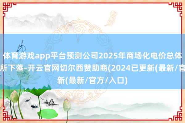 体育游戏app平台预测公司2025年商场化电价总体将同比有所下落-开云官网切尔西赞助商(2024已更新(最新/官方/入口)
